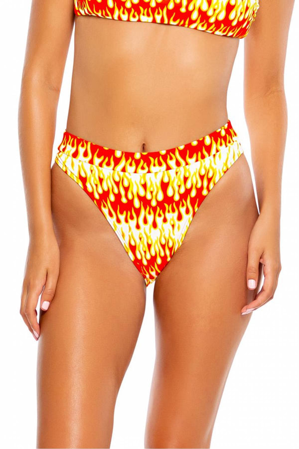 Luli Fama Flame Of Love High Leg Banded Waist Bottom